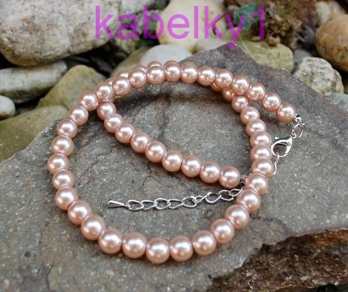 Náhrdelník rose gold perličky strieborná retiazka 
