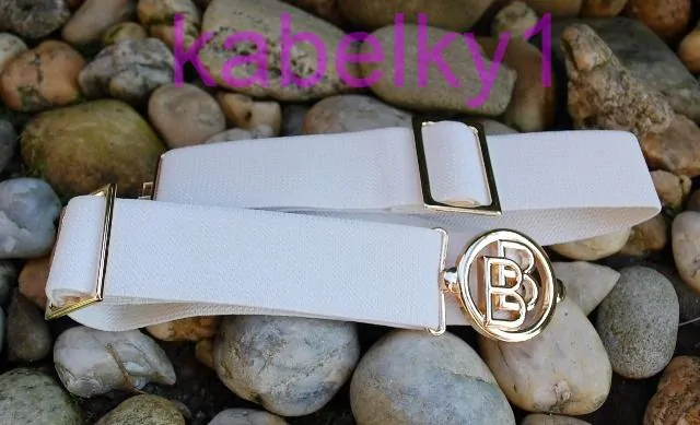 Opasok biely pružný zlatá pracka  