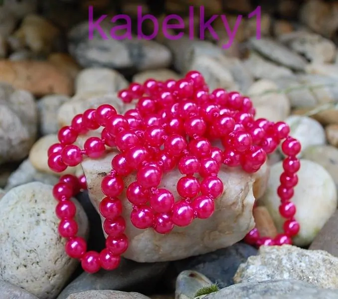 Náhrdelník malinový ružový dlhý