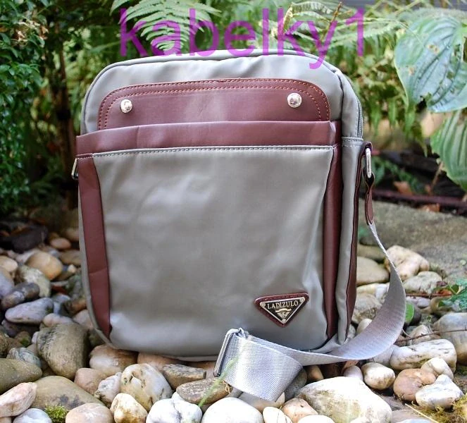  Pánska taška zelená hnedá kombinovaná crossbody