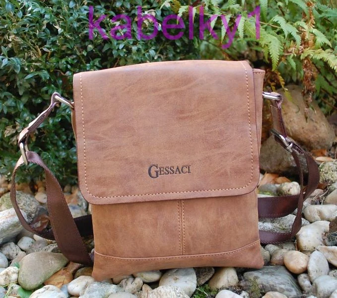  Pánska taška hnedá koňaková štepovaná crossbody 
