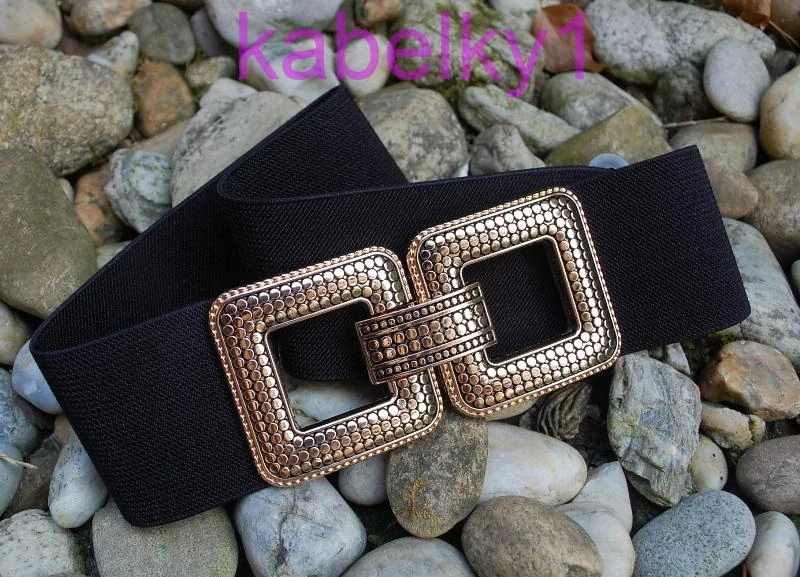 Opasok čierny pružný zlatá pracka 