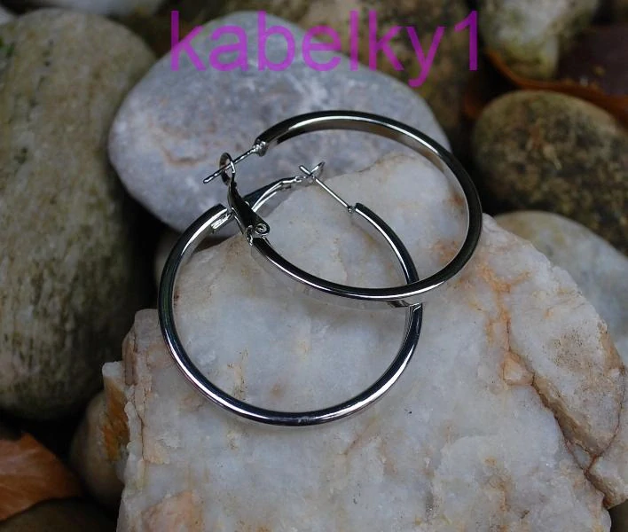 Náušnice kruhy strieborná farba   