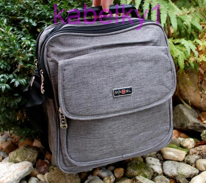 Pánska šedá taška crossbody priečinková MAHEL