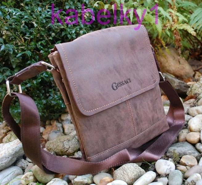  Pánska taška hnedá štepovaná crossbody 