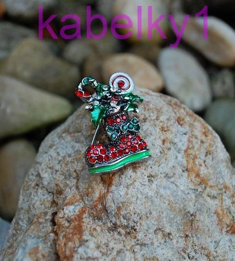 Brošňa červená mikulášská čižmička