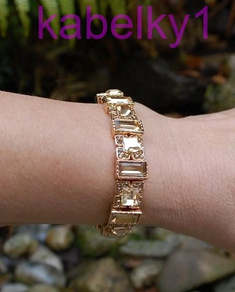 Náramok zlatý s leskom brúsené sklo 