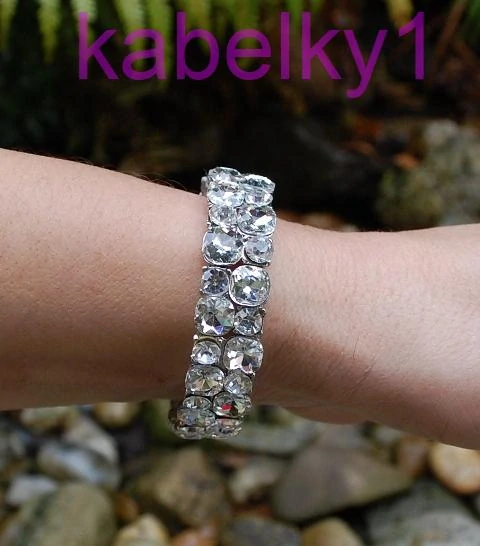 Náramok strieborný strieborné brúsené sklo 