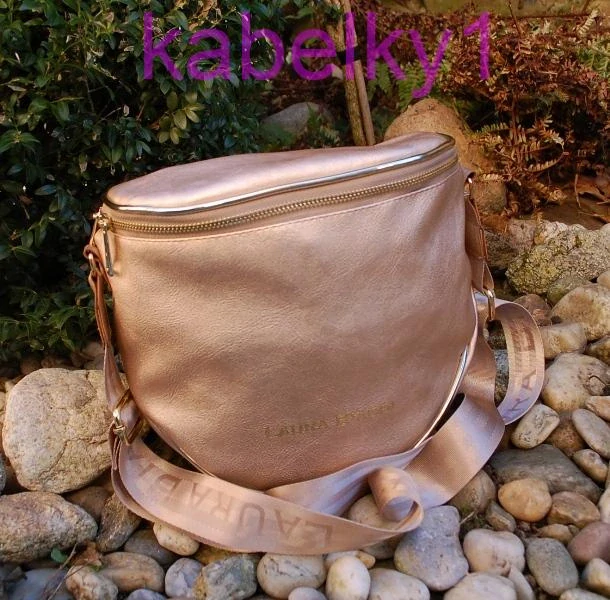 Kabelka zlatá rose gold ľadvinka zlaté lemovanie LAURA BIAGGI