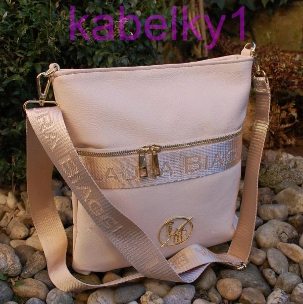 Kabelka smotanová zlatá crossbody LAURA BIAGGI