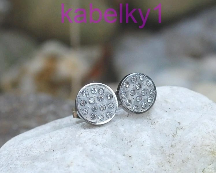 Náušnice strieborné zrkadlové brúsené sklo