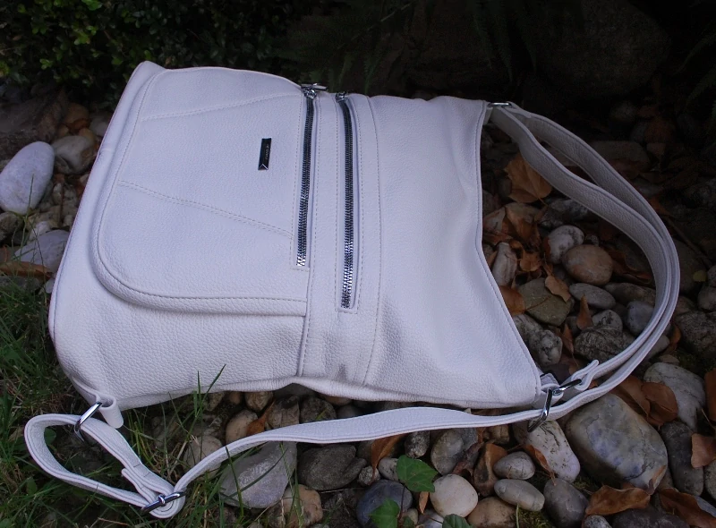Batoh smotanový kabelka crossbody strieborné kovanie 