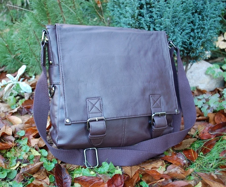  Pánska hnedá taška látkové ramienko crossbody prehadzovačka MAHEL  
