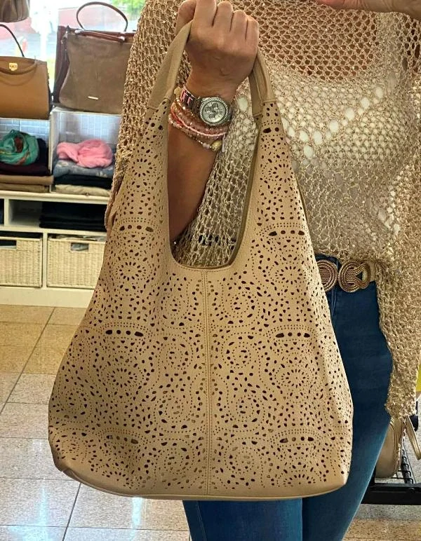 Kabelka hnedá bledá matná veľká a malá  