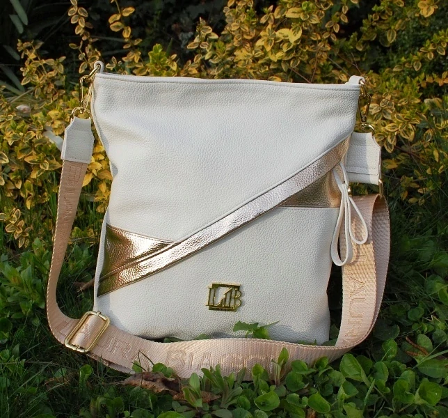 Kabelka zlatá biela crossbody LAURA BIAGGI