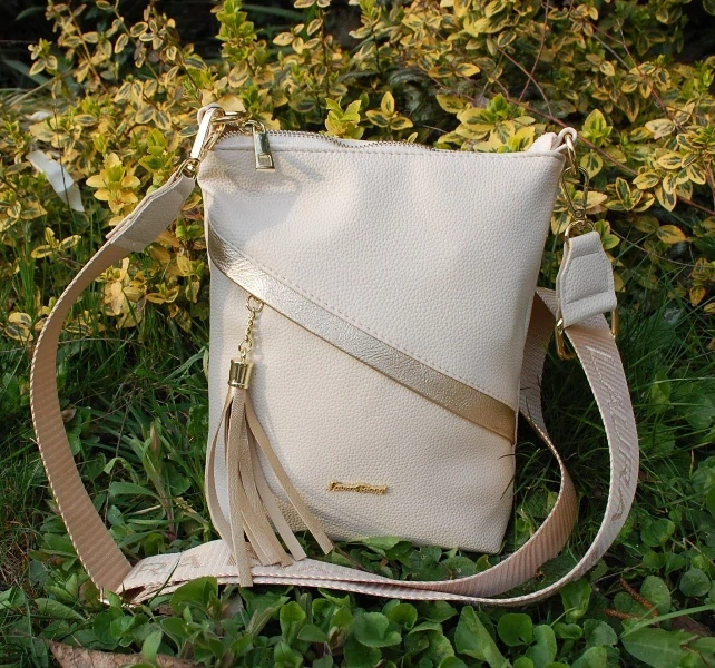 Kabelka smotanová zlatá crossbody LAURA BIAGGI