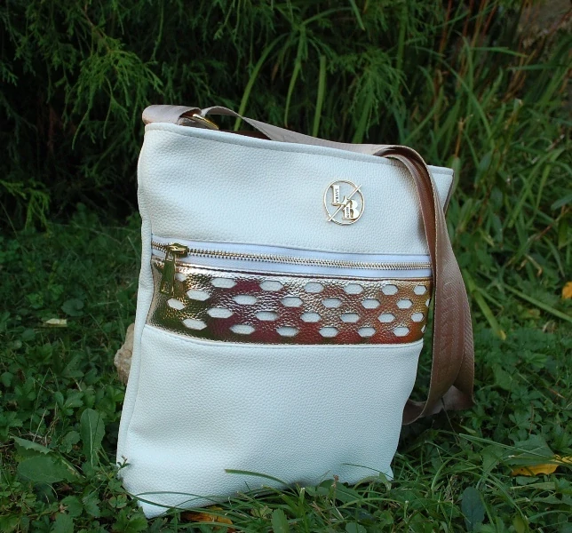 Kabelka biela zlatá crossbody LAURA BIAGGI