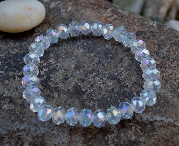 Náramok dúhový brúsené sklo farebný odlesk