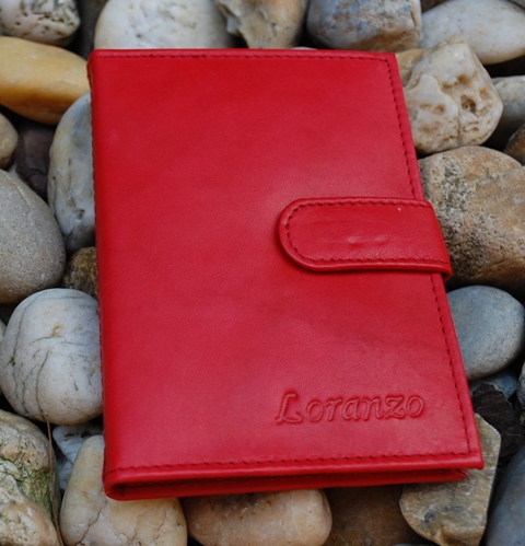 Púzdro na doklady a karty červené pracka hladká koža