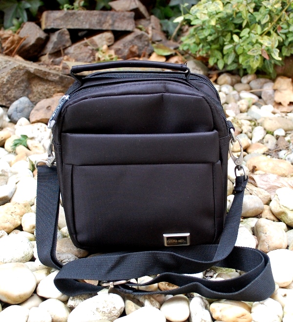  Pánska čierna taška crossbody krátka rúčka priečinky MAHEL