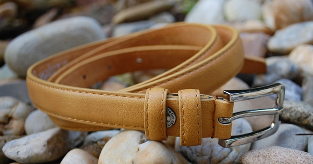 Opasok žltý horčicový strieborná pracka ekokoža