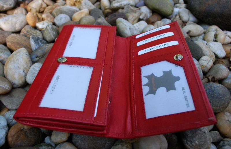 Dámska peňaženka červená koža matná Loranzo 