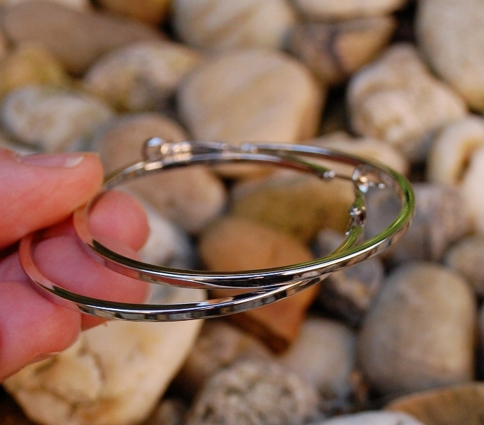 Náušnice strieborné kruhy hladké