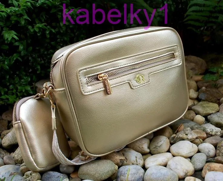 Kabelka zlatá zlaté zipsy ozdobné vrecko