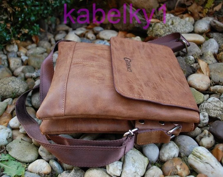  Pánska taška hnedá koňaková štepovaná crossbody 