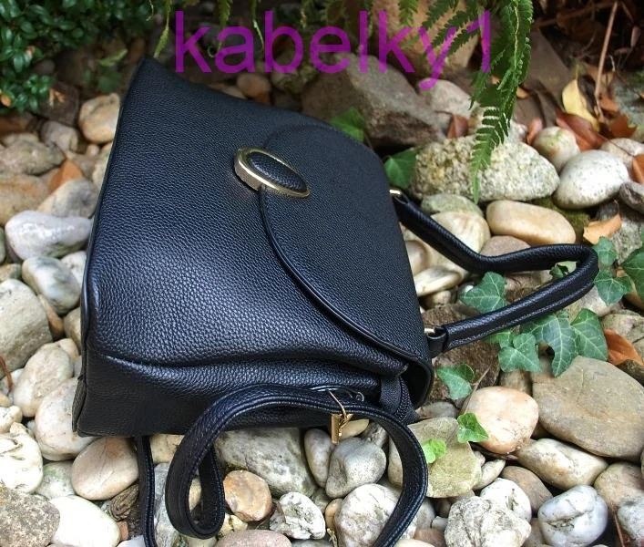 Kabelka čierna krátka rúčka dlhé ramienko