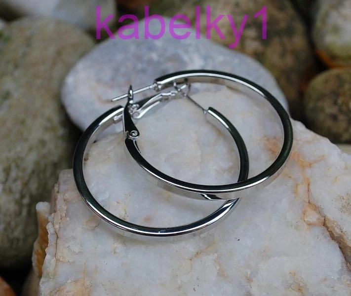 Náušnice kruhy strieborná farba   