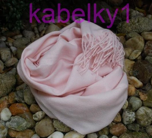 Šál ružový púdrový dlhé strapčeky