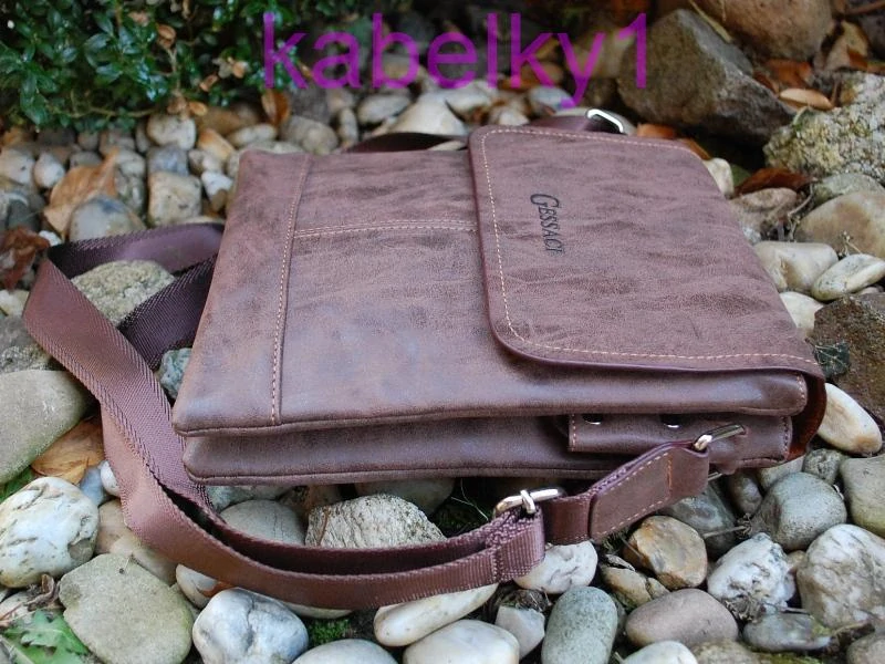  Pánska taška hnedá štepovaná crossbody 