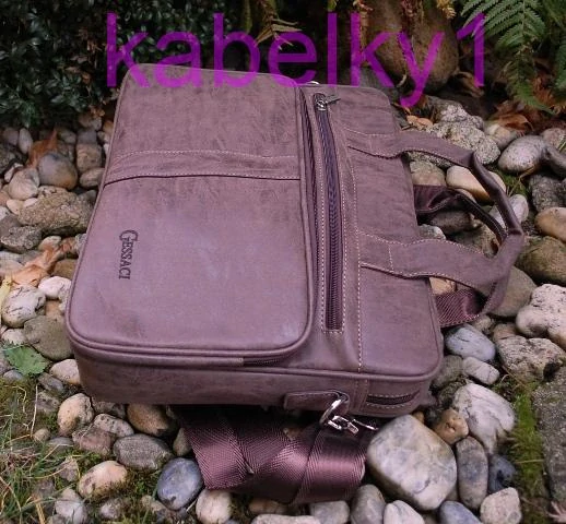 Pánska hnedá melírovaná aktovka kufrík veľká GESSACI