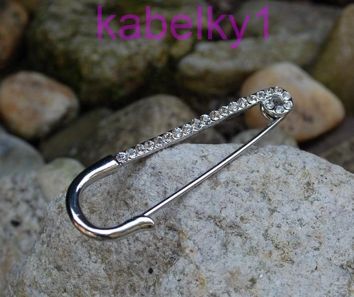 Brošňa spona strieborná farba brúsené sklo