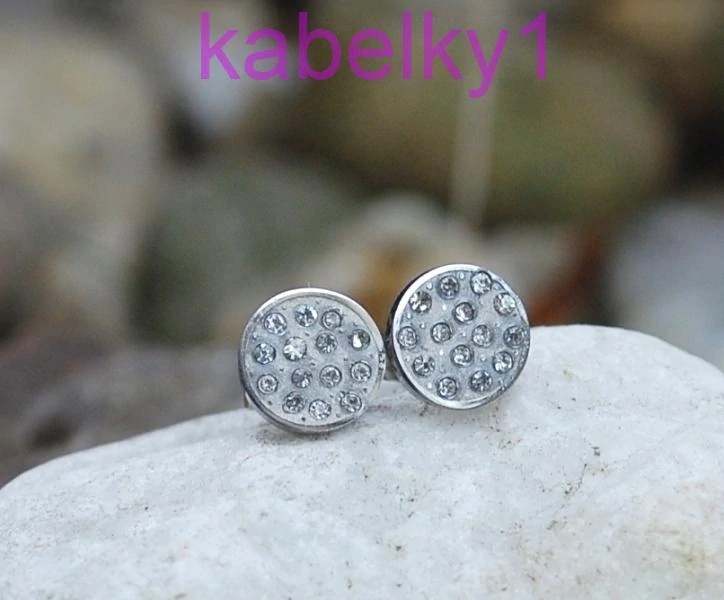 Náušnice strieborné zrkadlové brúsené sklo