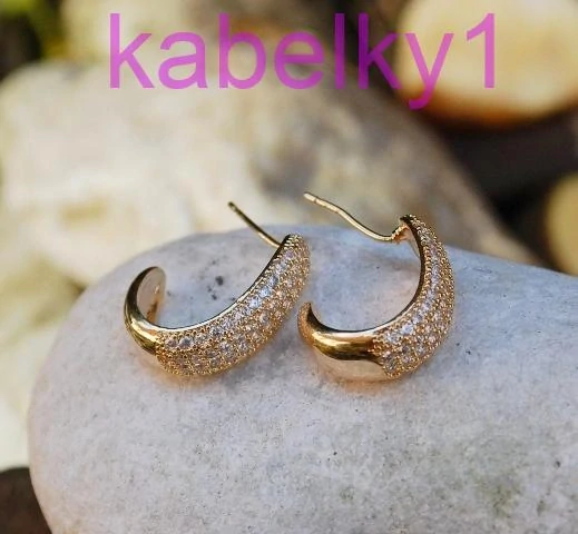Náušnice zlaté strieborné brúsené sklo