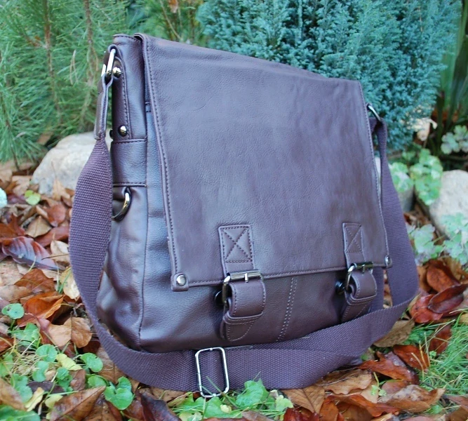  Pánska hnedá taška látkové ramienko crossbody prehadzovačka MAHEL  