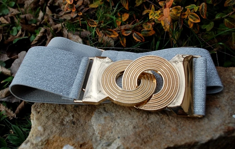 Opasok strieborný pružný zlatá pracka 