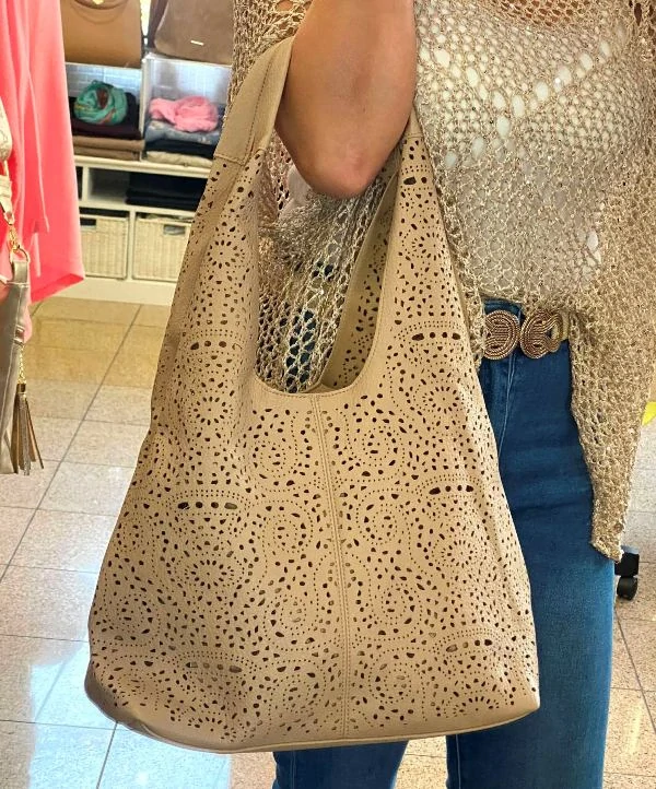 Kabelka hnedá bledá matná veľká a malá  