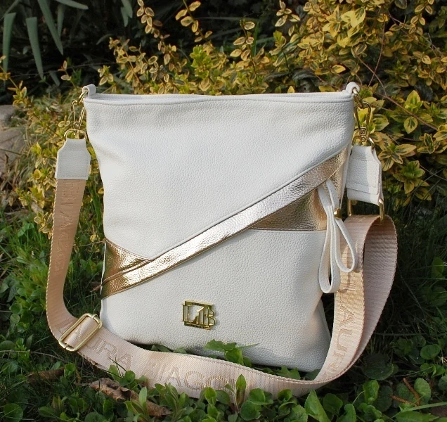 Kabelka zlatá biela crossbody LAURA BIAGGI