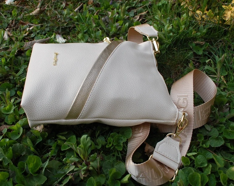Kabelka smotanová zlatá crossbody LAURA BIAGGI