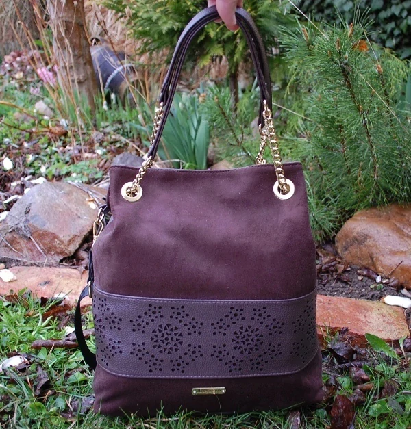 Kabelka hnedá zlatá zlaté retiazky LAURA BIAGGI