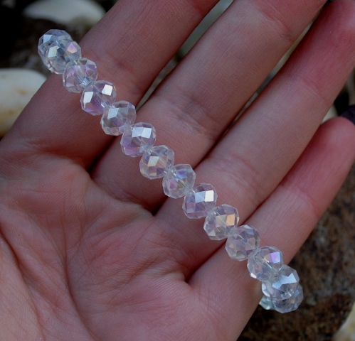 Náramok dúhový brúsené sklo farebný odlesk