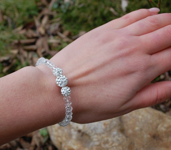 Náramok brúsené sklo priesvitné