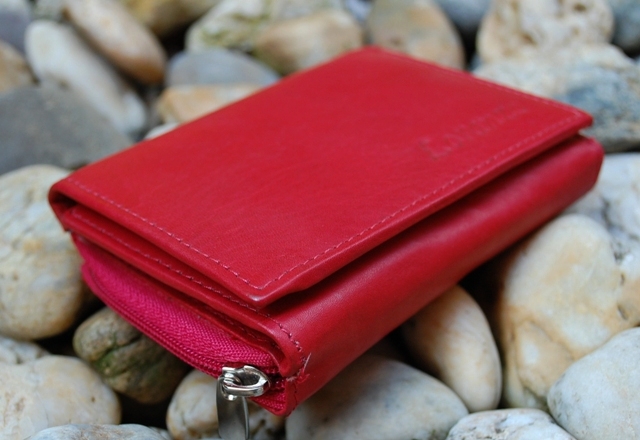 Pánska červená menšia peňaženka koža