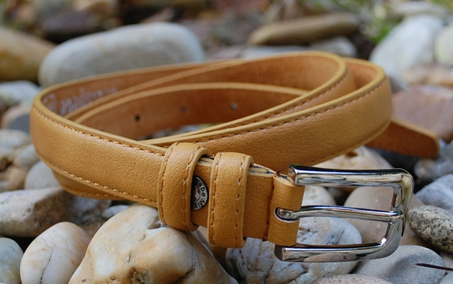 Opasok žltý horčicový strieborná pracka ekokoža