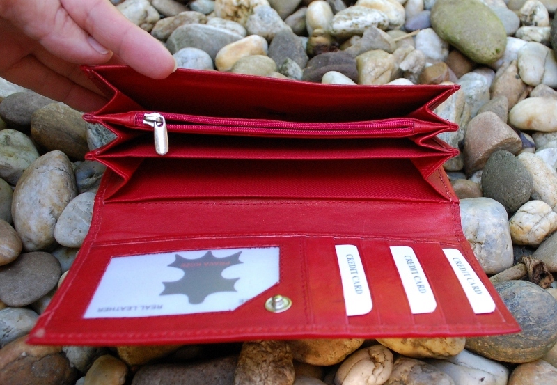 Dámska peňaženka červená koža matná Loranzo 