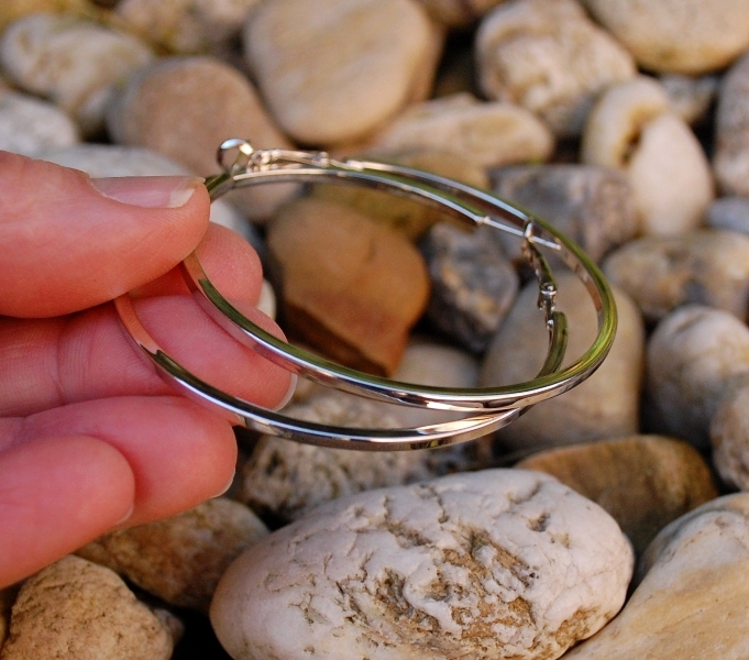 Náušnice strieborné kruhy hladké