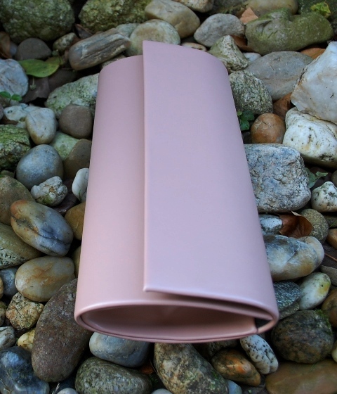 Kabelka ružová staroružová listová matná dlhé ramienko